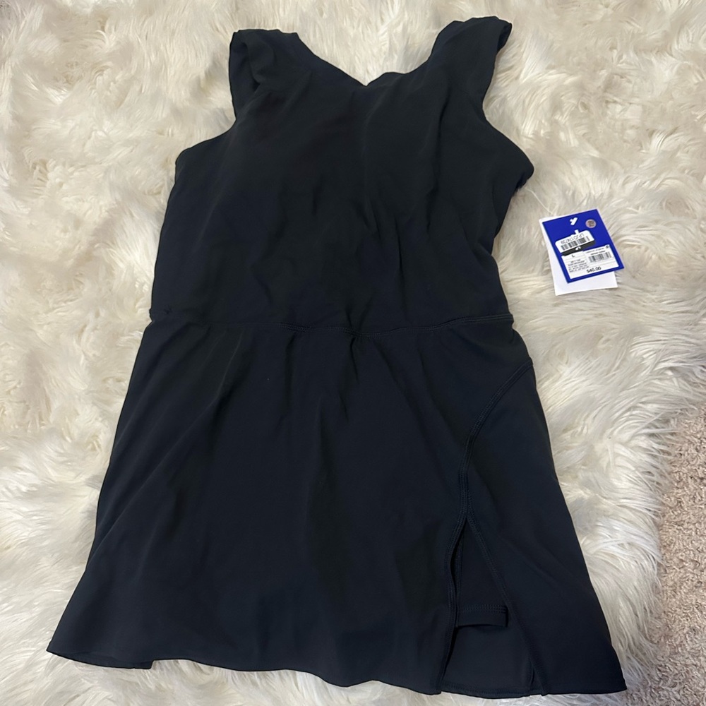 NWT JoyLab Black Mini athletic Dress with built in shorts moisture wicking
